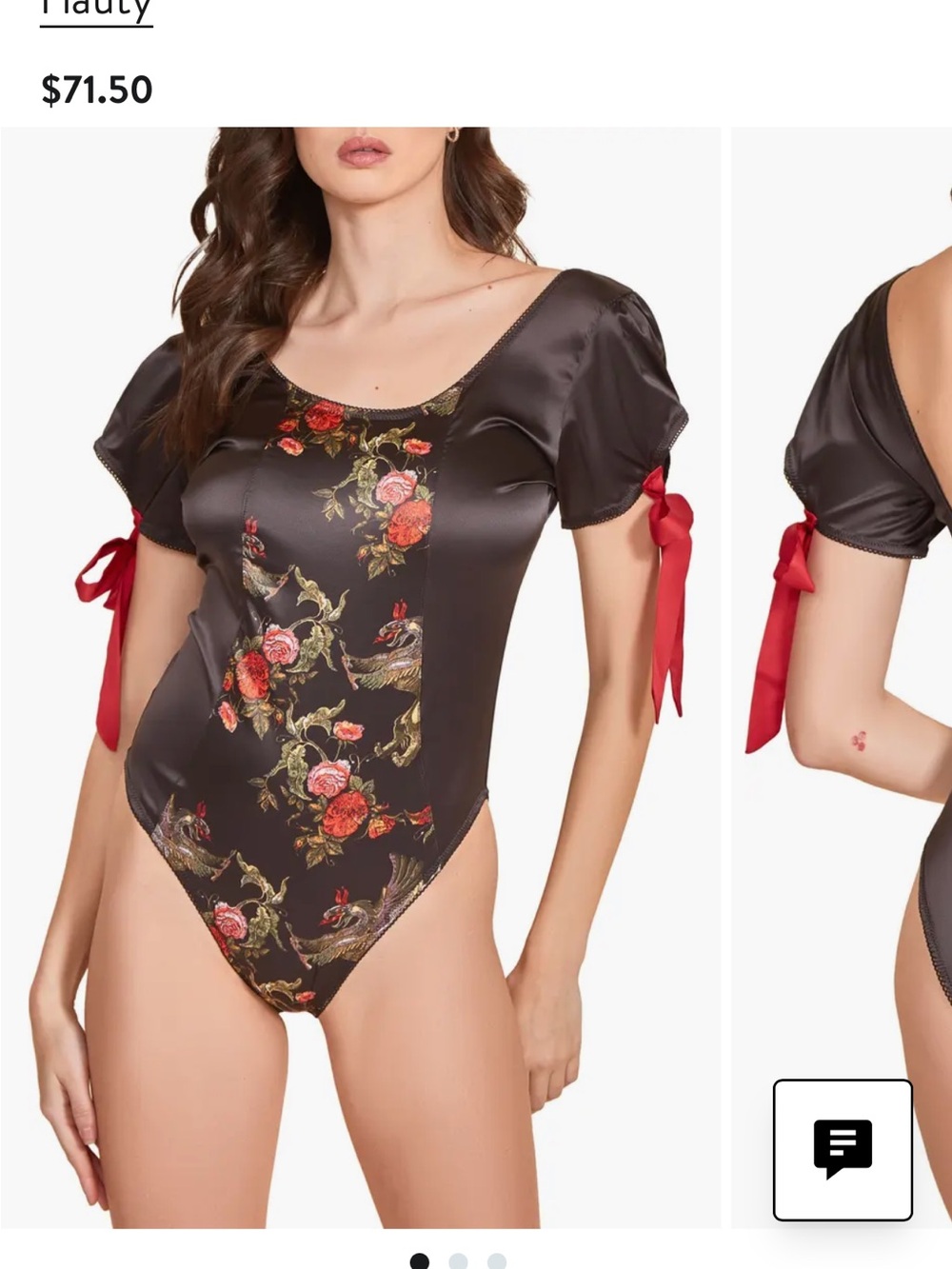 Hauty floral black and red teddy